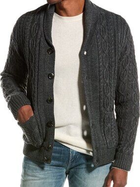 American Stitch Grey Casual Knit Cardigan with Elbow Patch